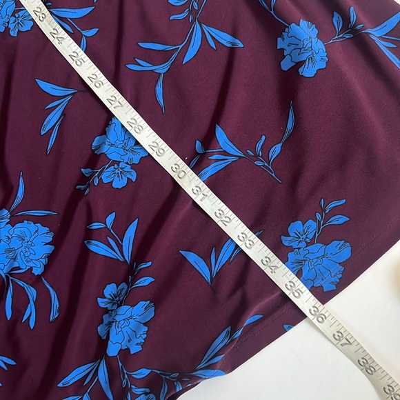 Lauren Ralph Lauren Burgundy and Blue Floral Dress - Picture 9 of 9